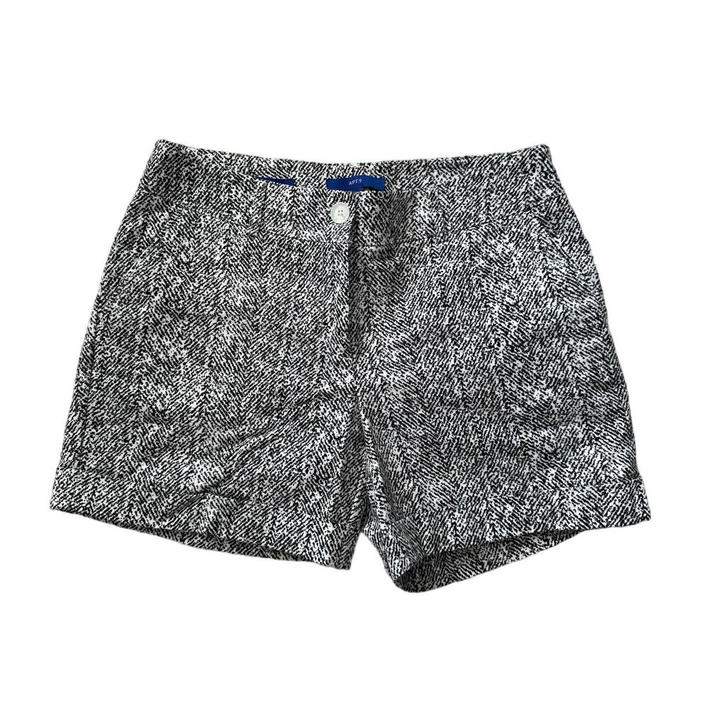 Apt 9 Black & White Cotton Bermuda Shorts Women's Size 10